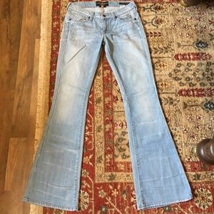 LuckyBrand- lightwash distressed Charlie flare